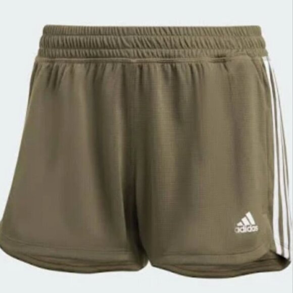 adidas Pants - Adidas Pacer Shorts - 4 Inch Inseam - Olive Green